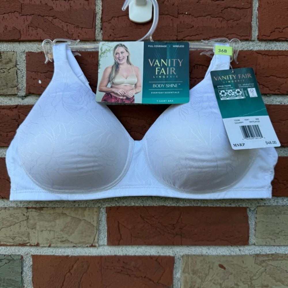 Vanity Fair NWT Body Shine Everyday Essentials White Wireless T-shirt Bra 72298